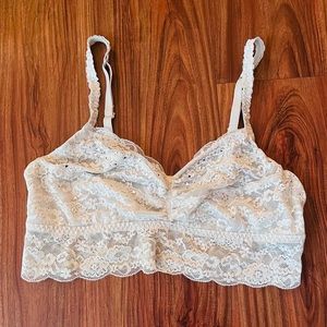*SOLD* PINK white rhinestone lace bralette